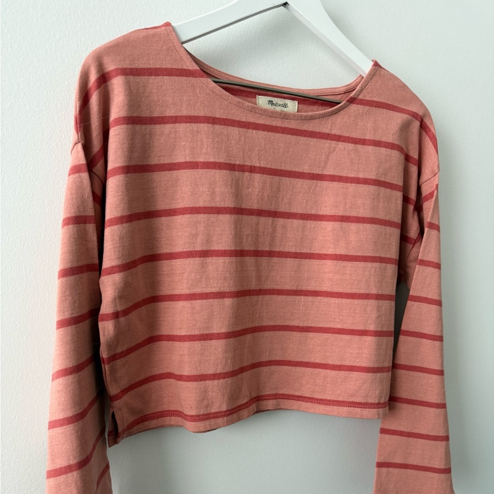 Madwell NWT Supercrop Long Sleeve Stripe Tee